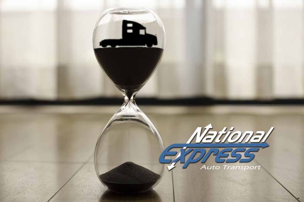 expedited auto transport hourglass with truck in it